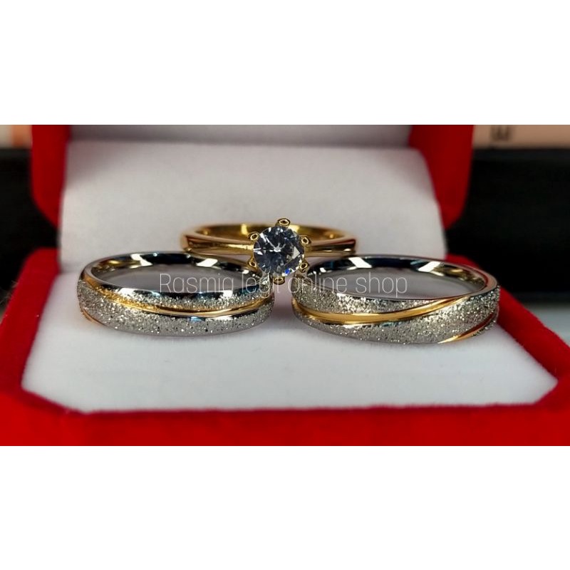 INRENG Women's Stainless Steel Rainbow Ring - 3mm Wide Sandblast Wedding Band, Stackable - View #8