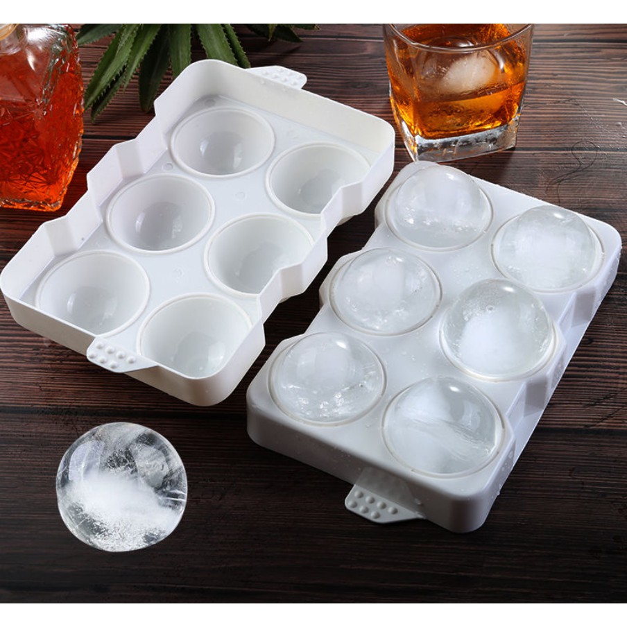 1pc Gray Whiskey Ice Ball Mold, Silicone Ice Cube Tray With Lid Creative  Whiskey Cocktail Large Ice Ball Maker