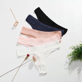 Cheap 1 PCS Thin Belt Thong Low Waist Sexy Panties Bikini Cotton Solid  Color Women Underwear