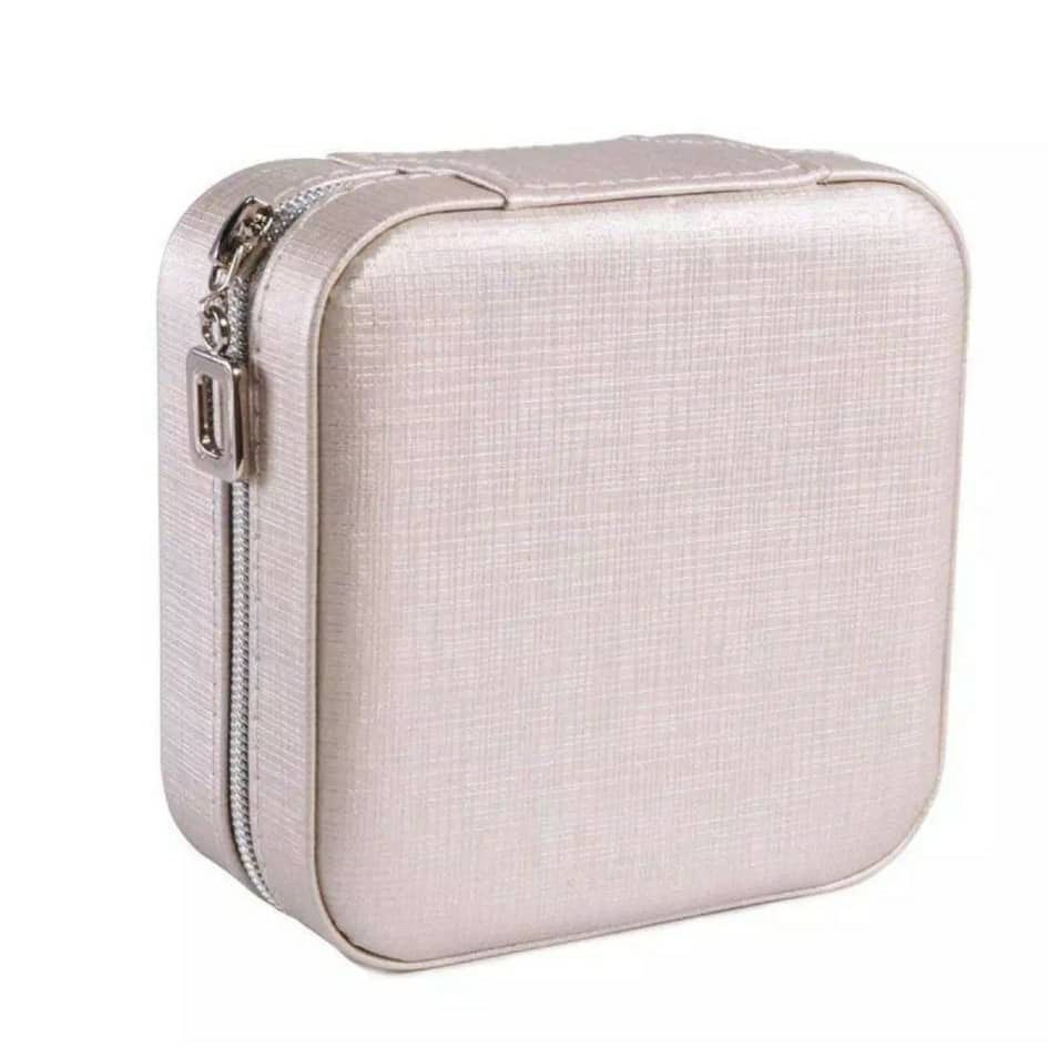 Plextone Portable Jewelry Stud Earrings Storage Box with Mirror