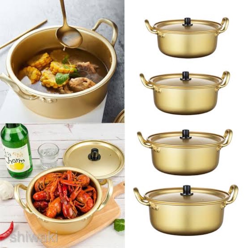 Korean Noodle Pot Hot Shin Ramyun Aluminum pot with lid and handle ...