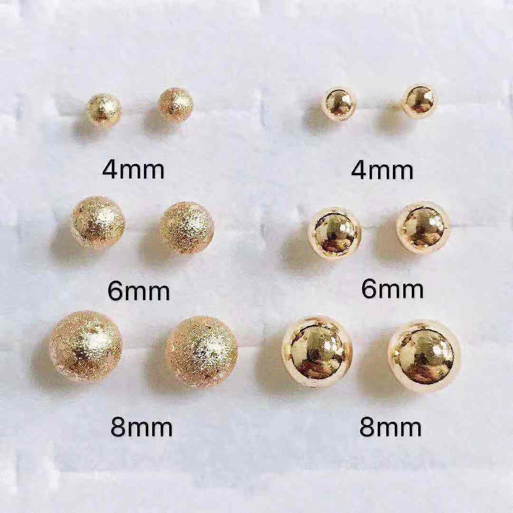 [Maii] 14k Bangkok Gold Ball Stud Earrings CE806 | Shopee Philippines