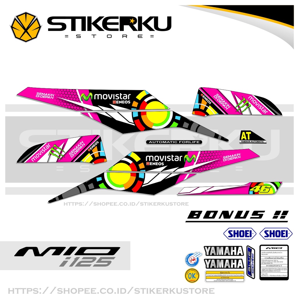 Mio i 125 STOCK DECALS/STRIPING MIO M3 /Z/125/ STICKER/STICKER/PREMIUM ...