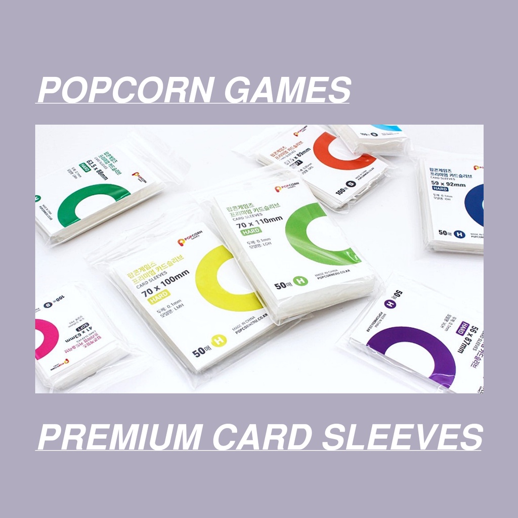 Popcorn Games Premium Card Sleeves (Hard 100 microns) Shopee