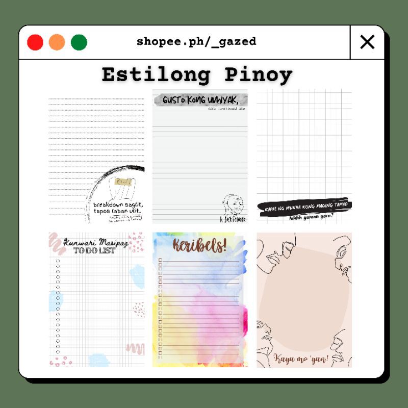 Glued Notepad (Estilong Pinoy 80 SHEETS) Shopee Philippines