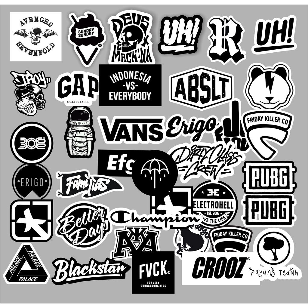 Stickers pack Contents 30 Sticker brand Distro Case Phone band Graffiti ...