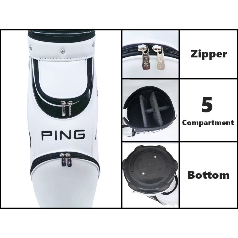 Golf Bag Cart Bag Stand READY STOCK PU Leather With Headcover (New