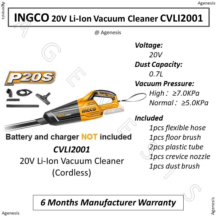 INGCO 20V LiIon Vacuum Cleaner CVLI2001 Shopee Philippines