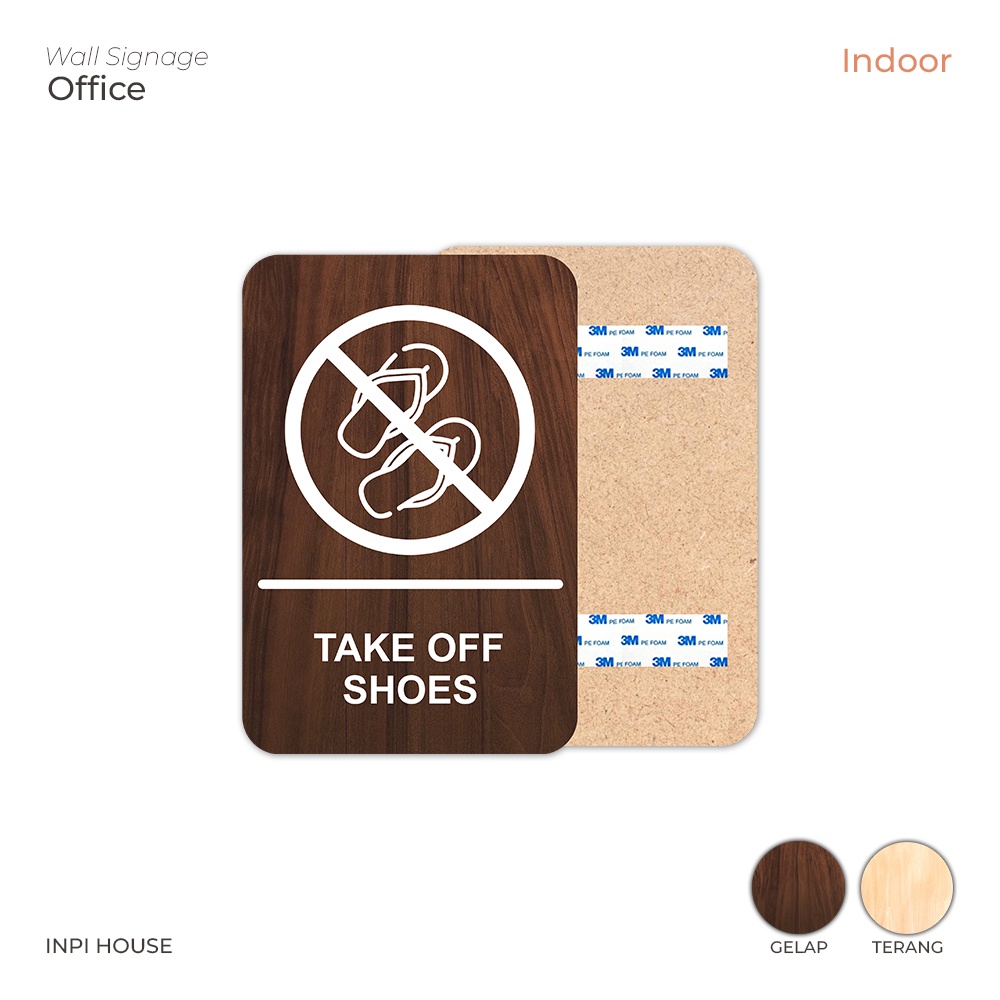Notice sign - take off shoes - Warning Board Open shoes - Brown ...