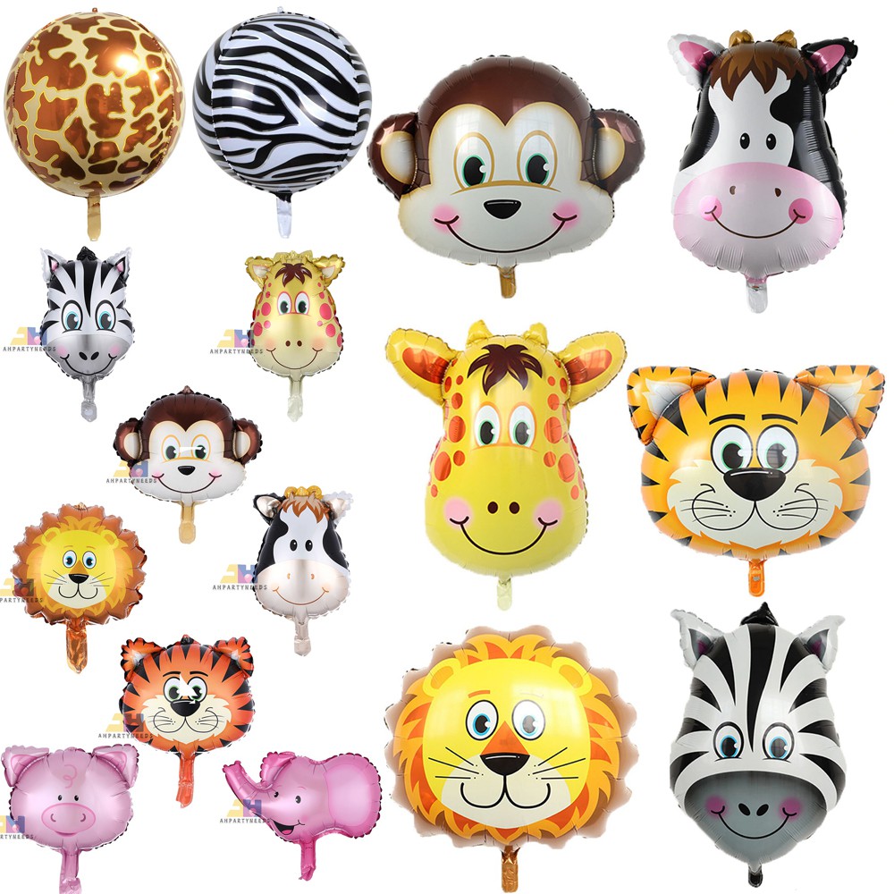 Jungle Animals Foil Balloons Cartoon Safari Theme Birthday Party 