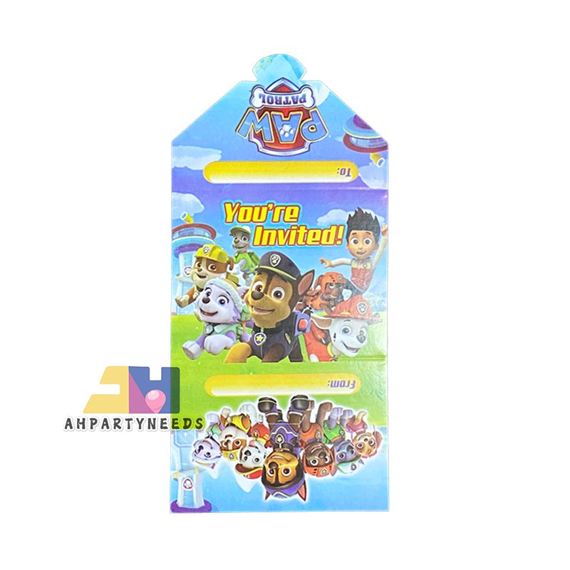 10pcs-paw-patrol-invitation-card-for-birthday-party-partyneeds