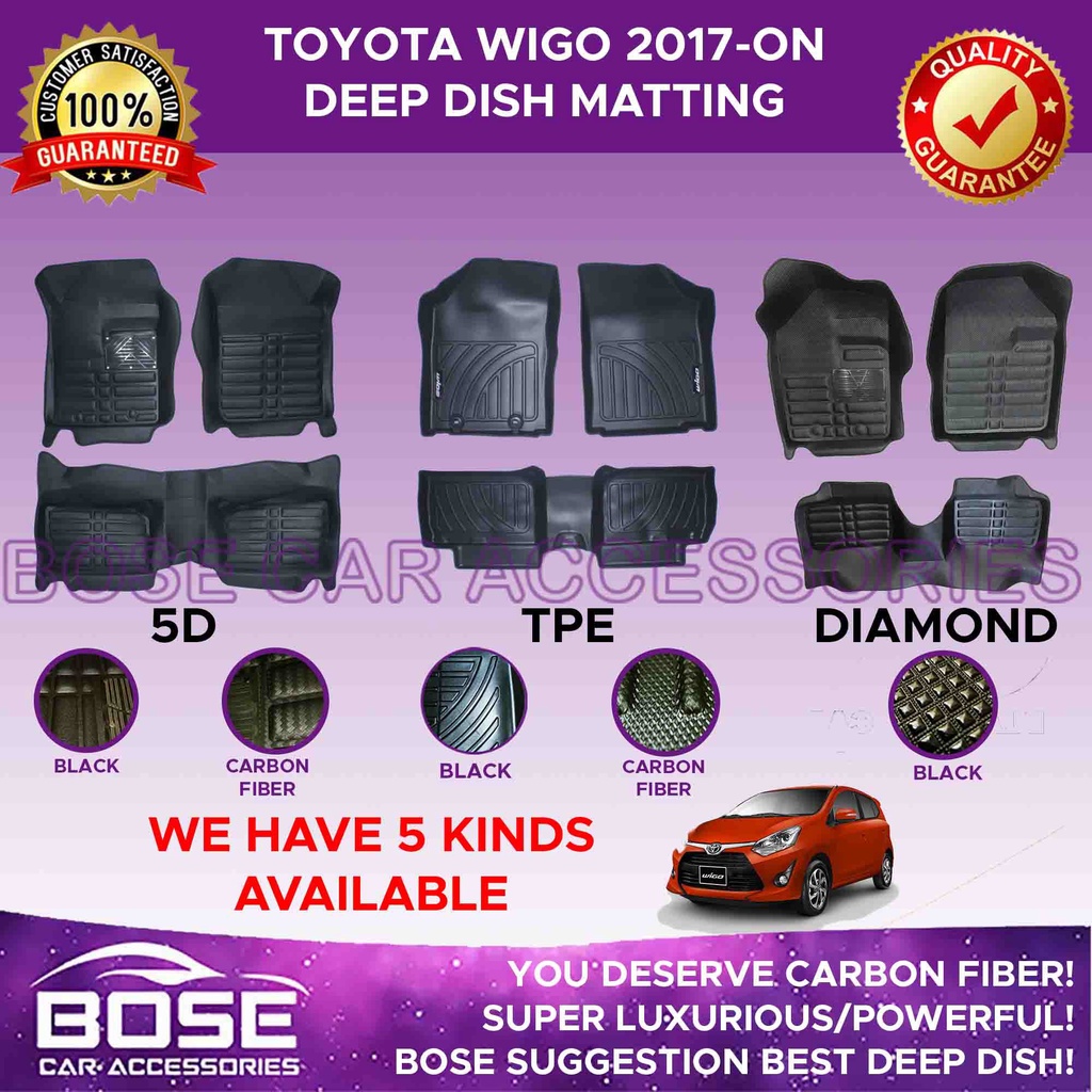 TPE / 5D / 5D Diamond Deep Dish for Toyota Wigo 2014 - 2023 Deep Dish ...