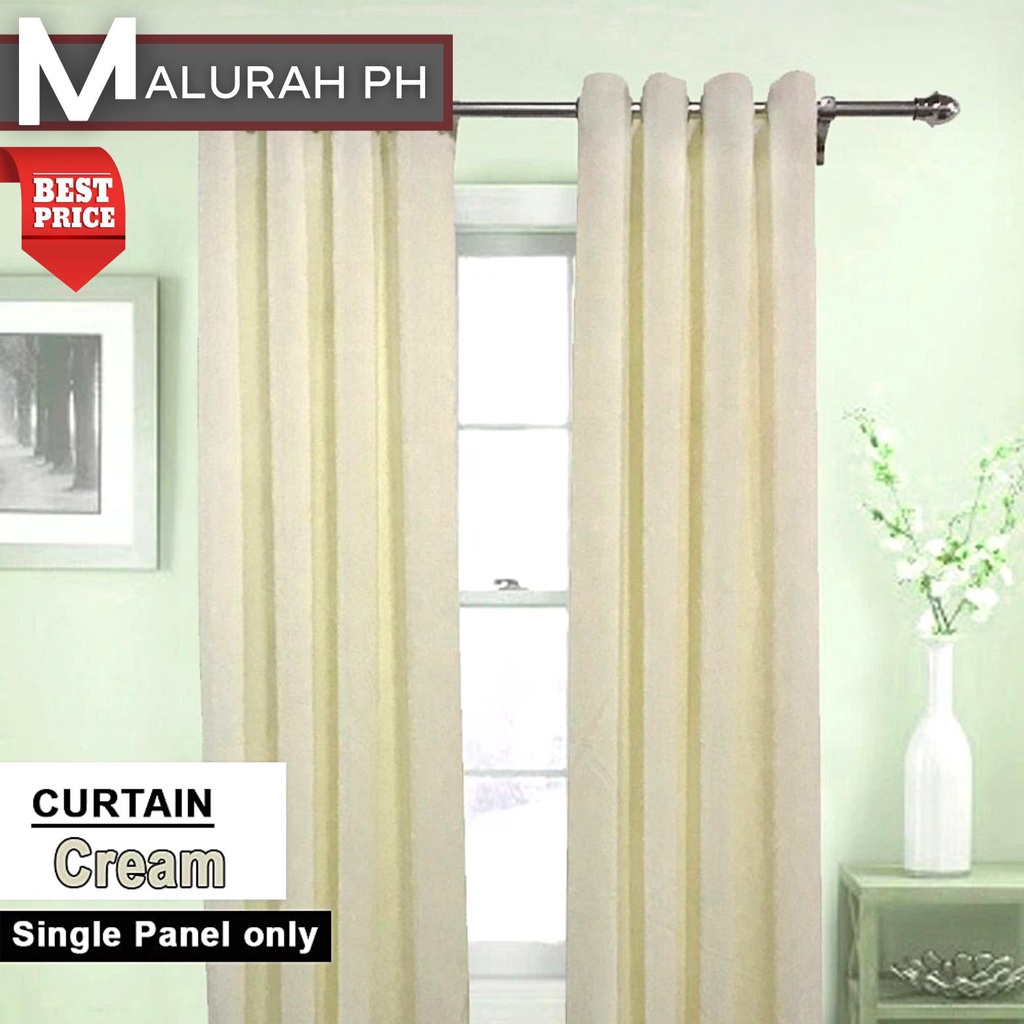 MALURAH Plain Curtain Single Panel Window Curtains for Living Room