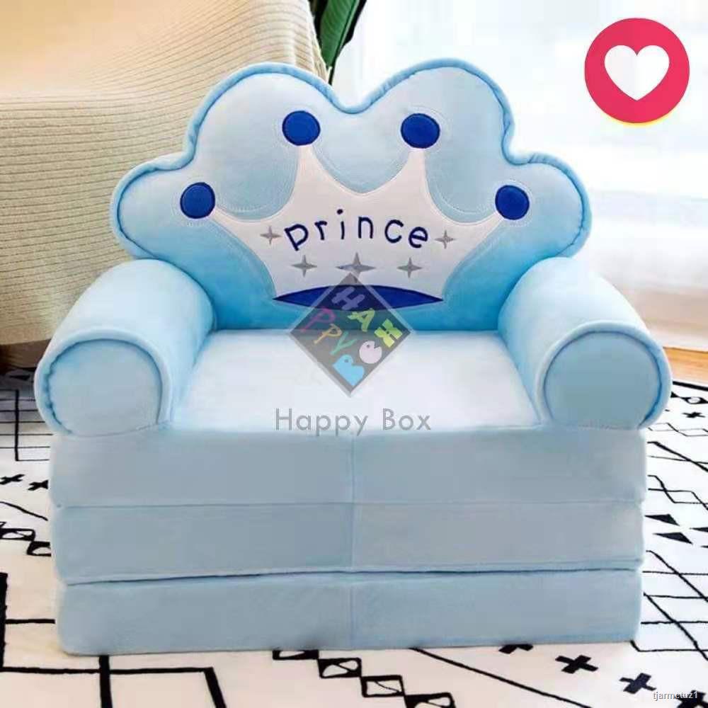 2 IN 1 Kids Folding Sofa Bed Soft Plush Couches Cartoon