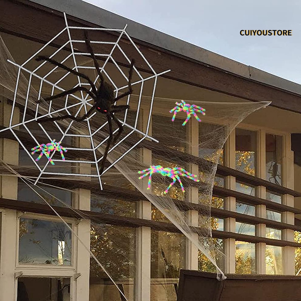 Imitation Spider Foldable Bar Display Decor Lint Halloween Spider Web ...