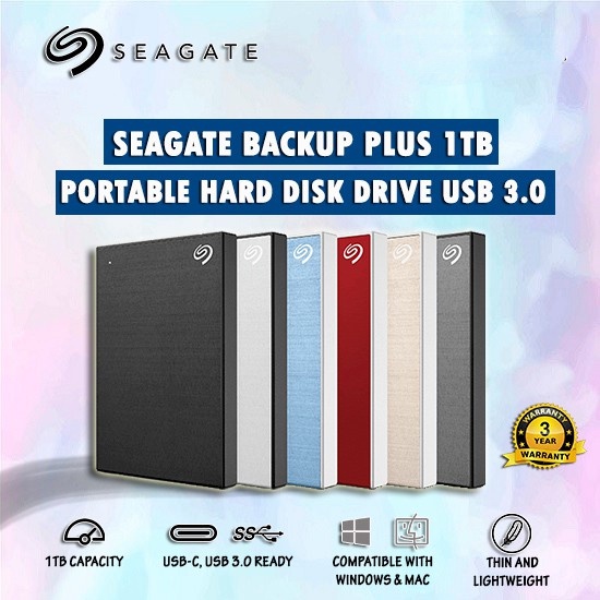 Seagate Backup Plus 1tb Portable Hard Disk Drive Usb 3 0 Shopee Philippines