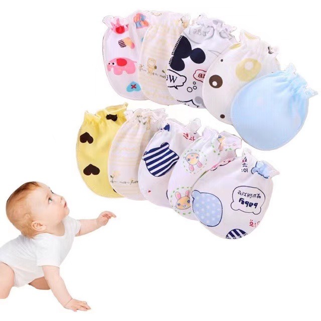 ED Shop Soft Cotton Newborn Infant Anti-Scratch Baby Gloves Mittens ...