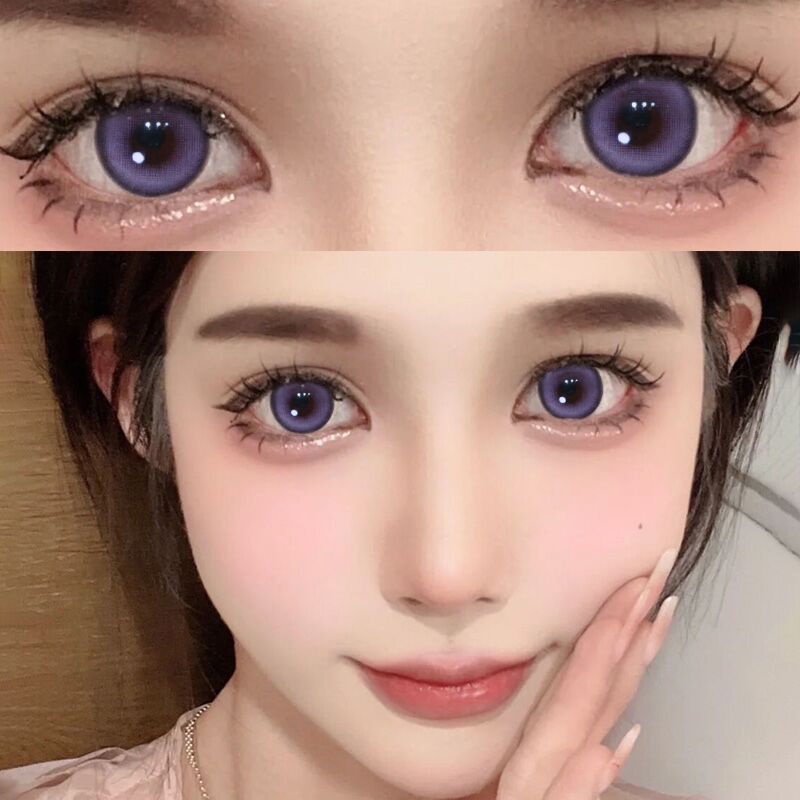 【Doll Eye】Purple Colored Contact Lenses Big ,Fashion Contacts Makeup