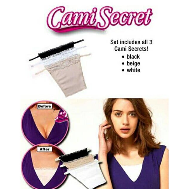 ST 3pcs Cami Secret Cleavage Cover Clip-on Camisole