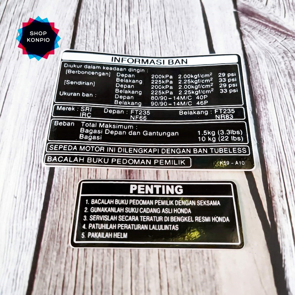 Waterproof Vario Car Sticker Specification Sticker | Shopee Philippines