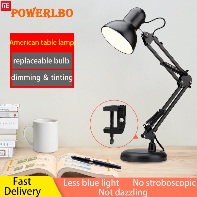 Study Table Lamp Office Desk Light With Flexible Swing Metal Adjustable ...