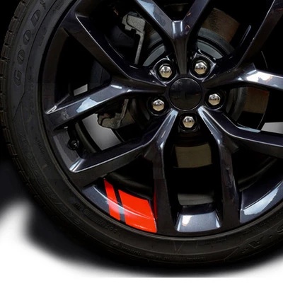 6Pcs Reflective Car Wheel Rim Vinyl Stickers Hash Mark Stripe Racing ...