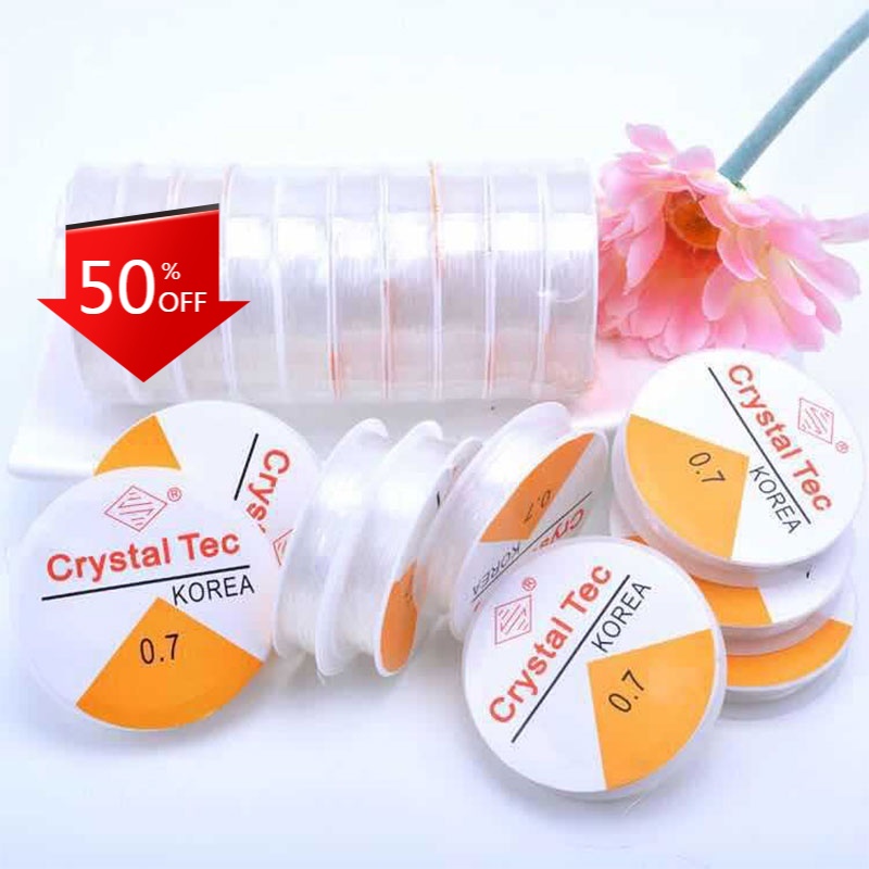 1 Roll Handmade Jewelry Rope Transparent Crystal Elastic Marbles Diy ...