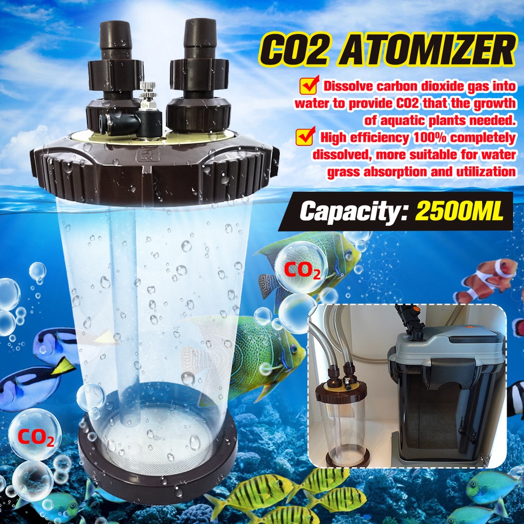 2500ML Clear CO2 Atomizer External Turbo Super Diffuser Atomizer Fish ...