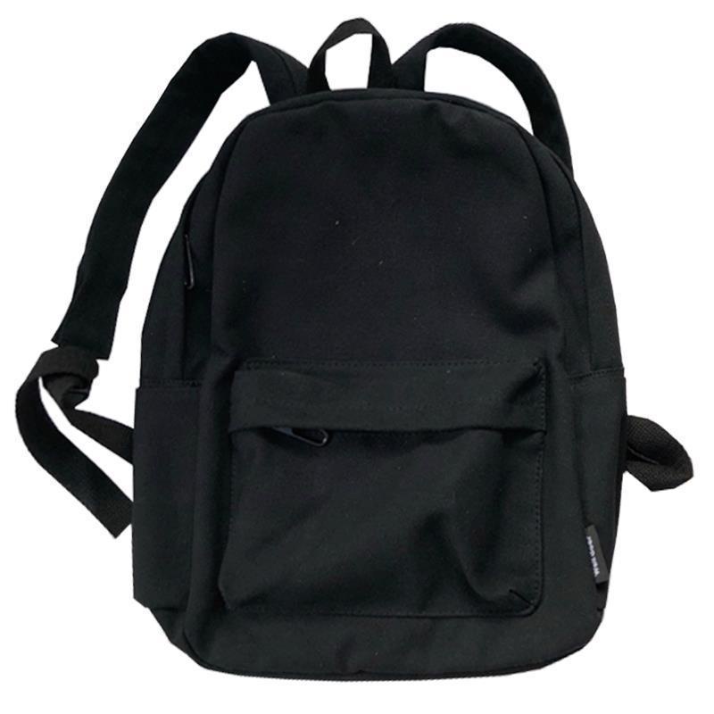 Simple Black Backpack Travel Bag Student Backpack Large Capacity ...