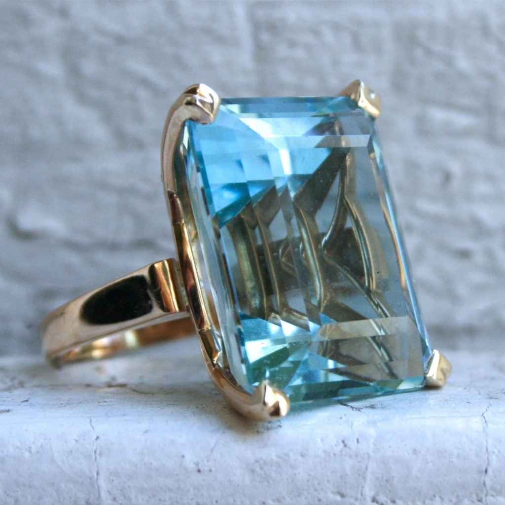 XIMILU⭐ Original Luxury classic Natural Topaz Sea Blue Princess Square ...