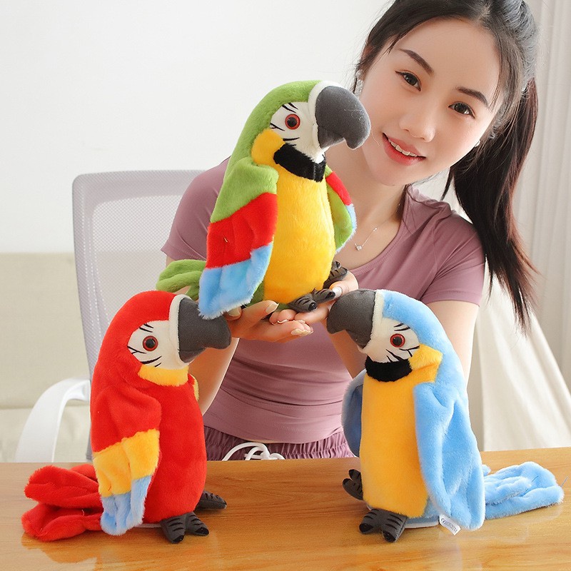 Multifunctional Plush Toy Electric Parrot/Wings Waving Bird Talking