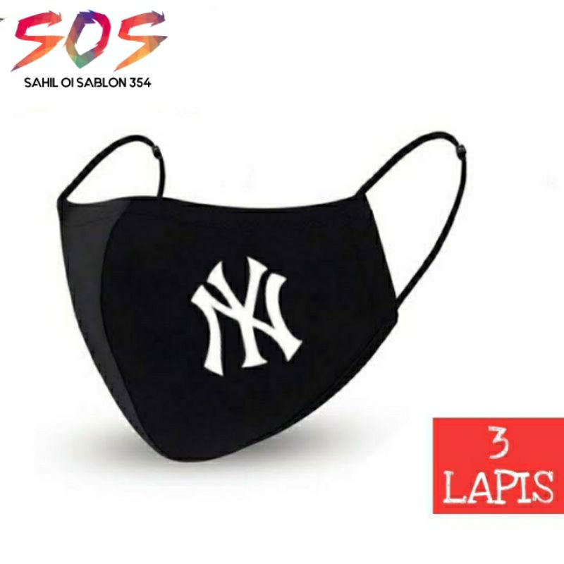 NEW YORK YANKEES NY mask black mask 3-layer cloth/ply/SCUBA children ...