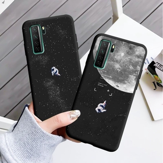 For HUAWEI Nova 7se Case Matte Black Silicone Phone shell Cartoon Anime ...