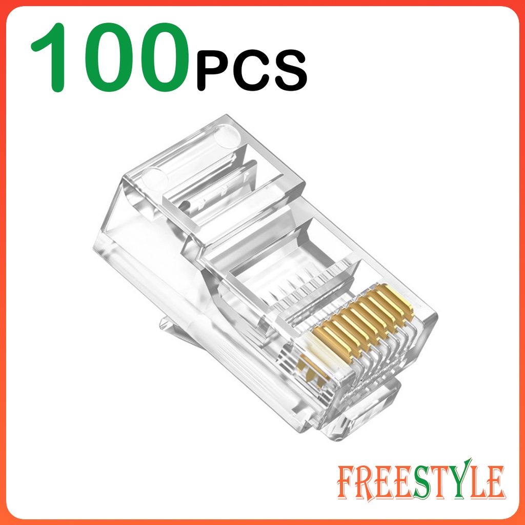 100pcs Cat5 Cat5E Cat6 RJ45 connector 8P8C modular cable