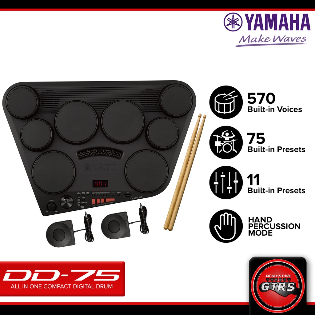 Yamaha DD75 8 Pad Digital Portable Drum Set Shopee Philippines