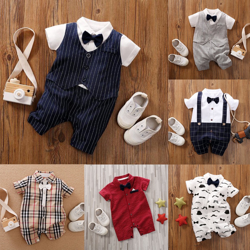 Baby boy clothes toddler romper onesie formal outfit costume for Christening Birthday newborn