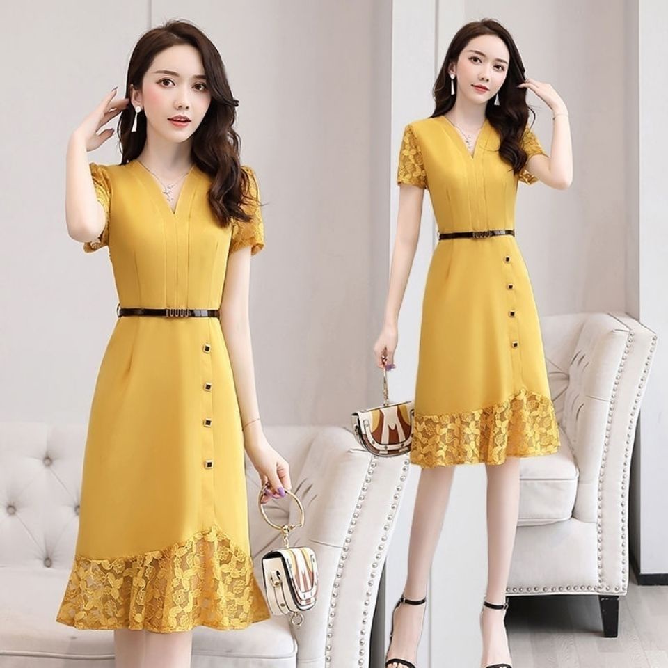 Plus Size Dress 3xl 2023 New Lace Dress Plus Size Premium Yellow Dress ...