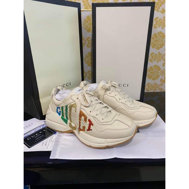 Gucci Rhyton Glitter Leather Sneakers For Men | Shopee Philippines