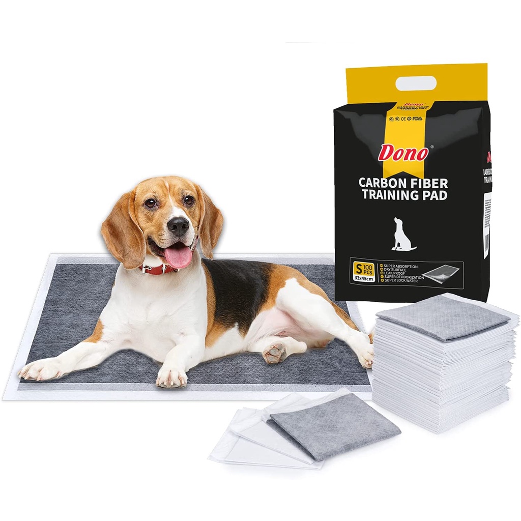 Dono Pet Training Puppy Pads - 100 Carbon Puppy Pee Wee Toilet Trainer Pads Super Absorbent Deodorant Heavy Duty Dog Pet Pads S