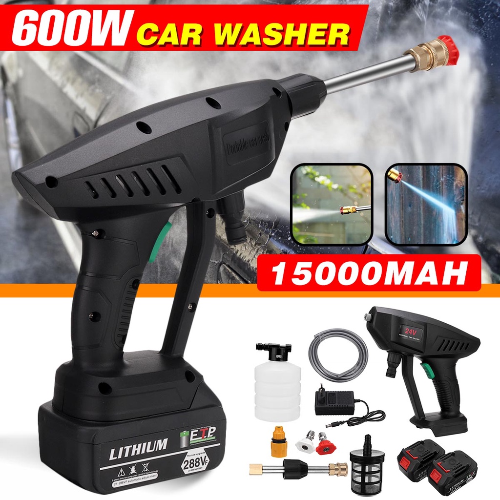 24V 600W Portable Cordless Electric Car Washer Machine Kit High