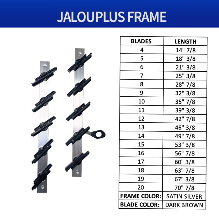 Jalouplus Jalousie Frame 4 Blades 10 Blades for Louver Window 1 Pair