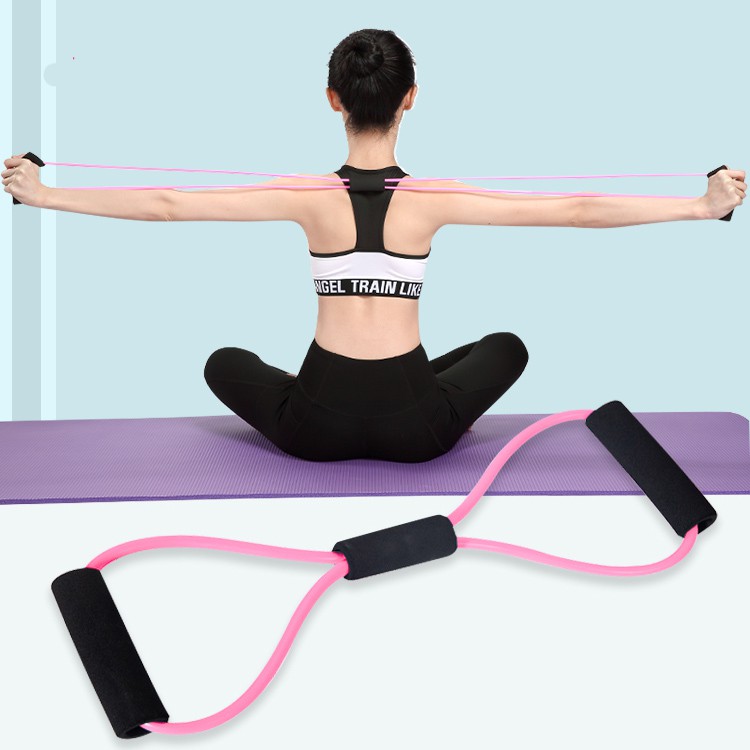 Resistance Band Yoga Pilates Abs Exercise Stretch Fitness Tube Workout Bands