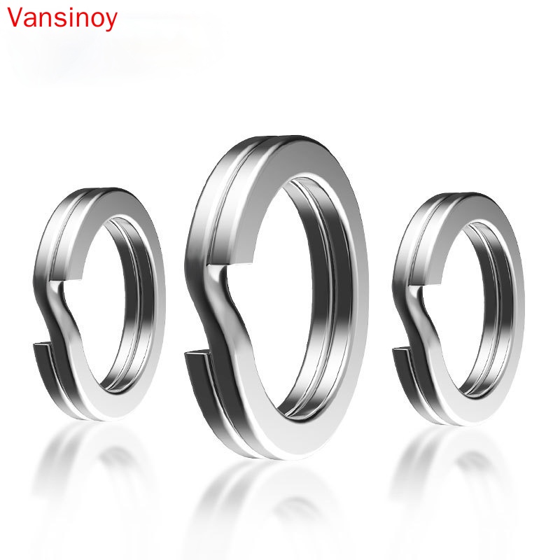 50PCS Fishing Split Rings Fishing Tackle Ring Chain High Strength Heavy ...