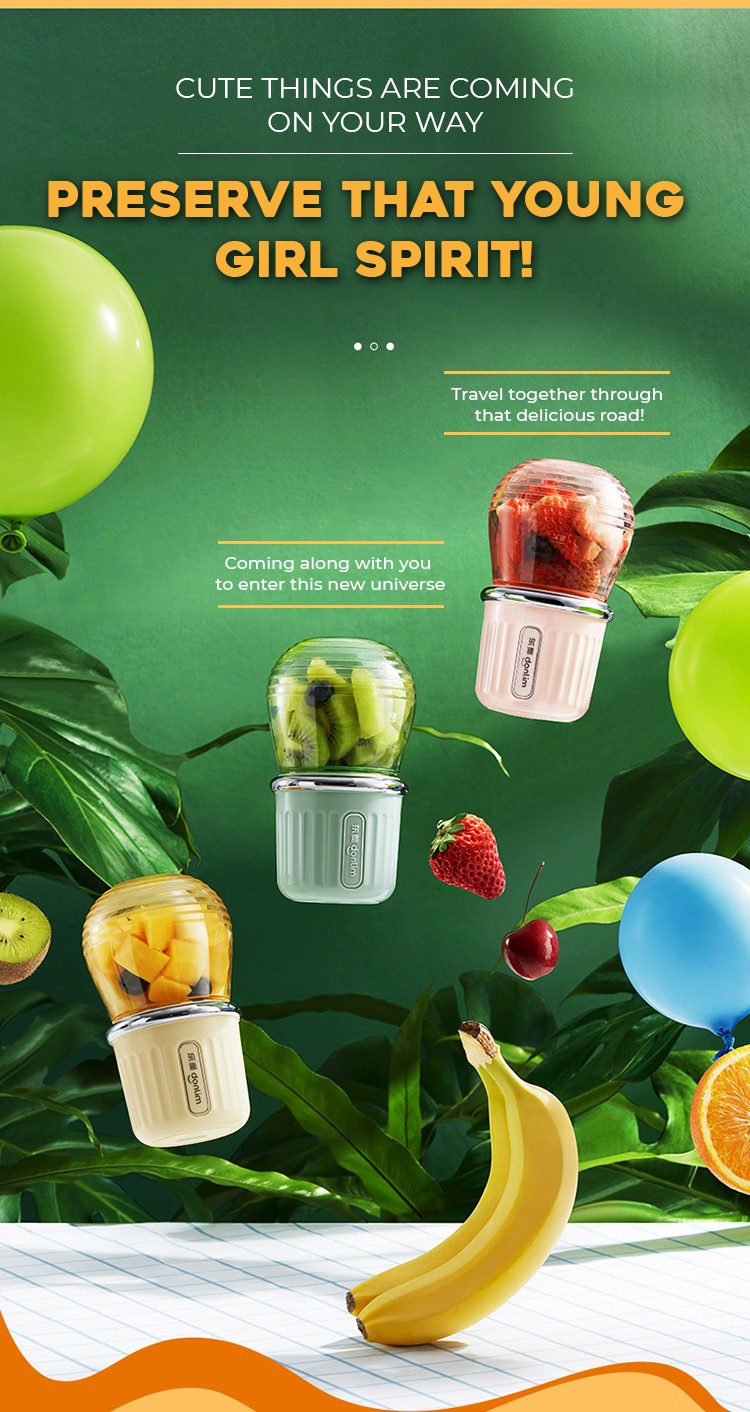 GAABOR x Donlim 35W Portable Fruit Smoothie Blender Lady/Children Cup ...
