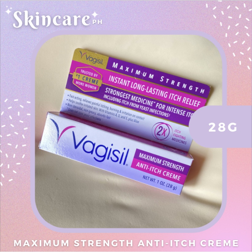 [dented box] VAGISIL MAXIMUM STRENGTH ANTIITCH CREAM 28g Shopee