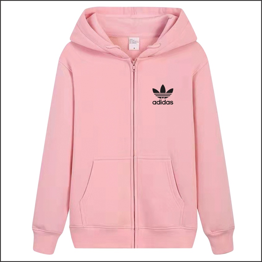 Hoodie ADIDAS jacket with zipper pocket with branded print unisex for men and women Shopee Philippines