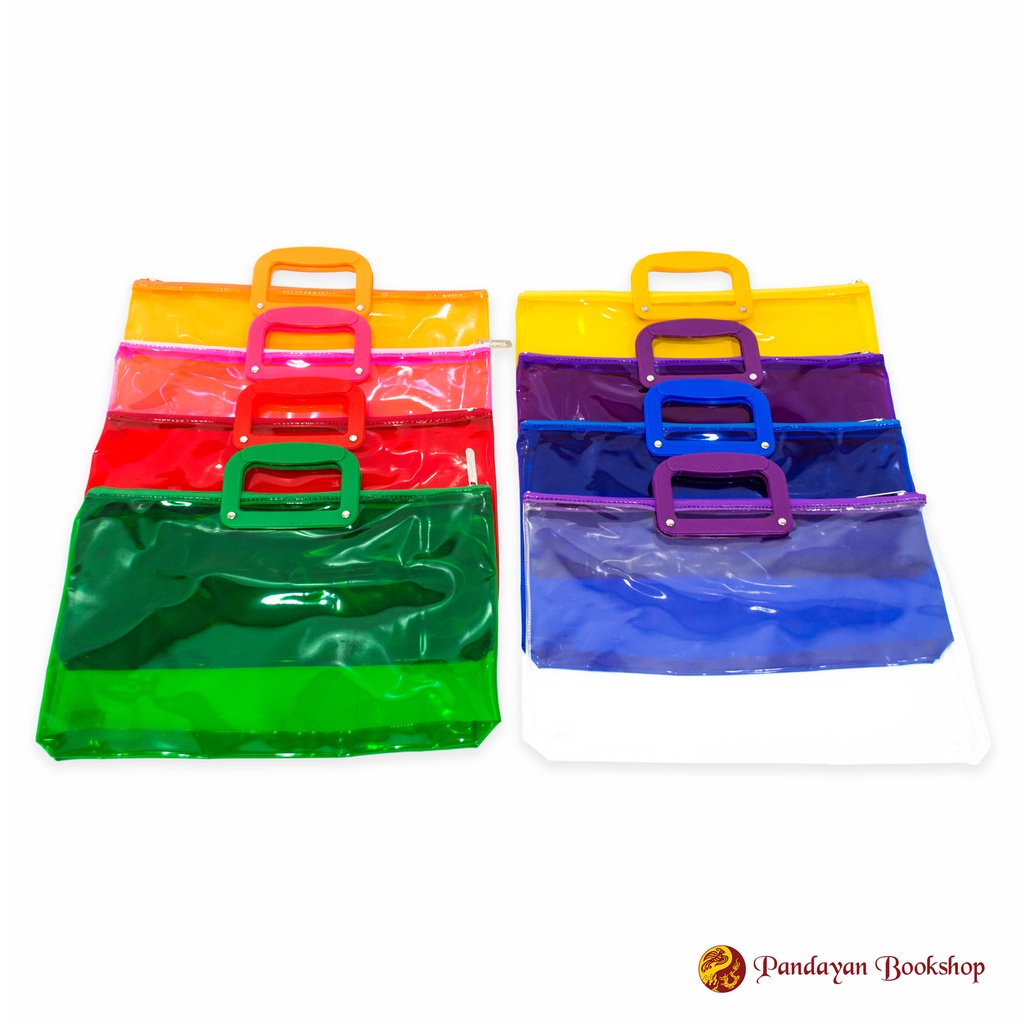 Pandayan Expandable Plastic Envelope With Handle And Zipper Lock