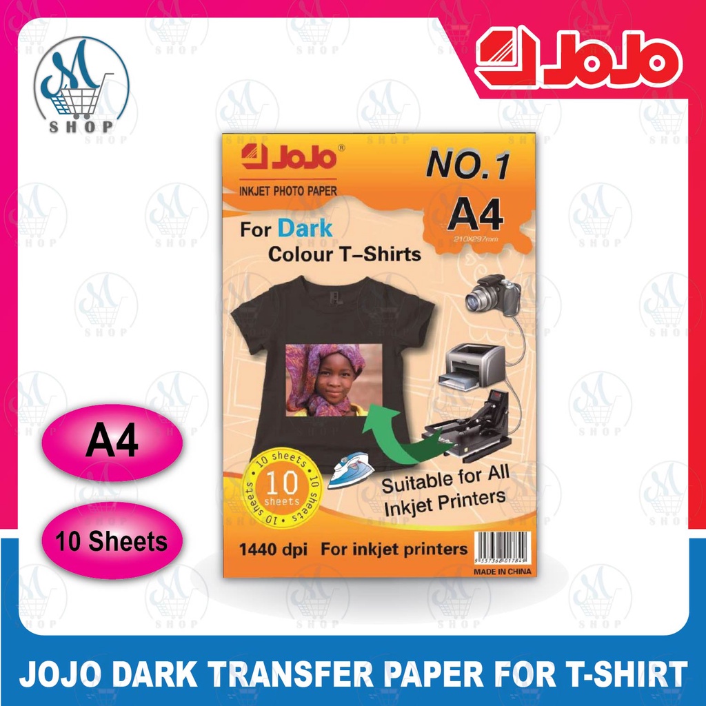 JOJO TRANSFER PAPER FOR TSHIRT A4 SIZE DARK AND LIGHT Shopee Philippines