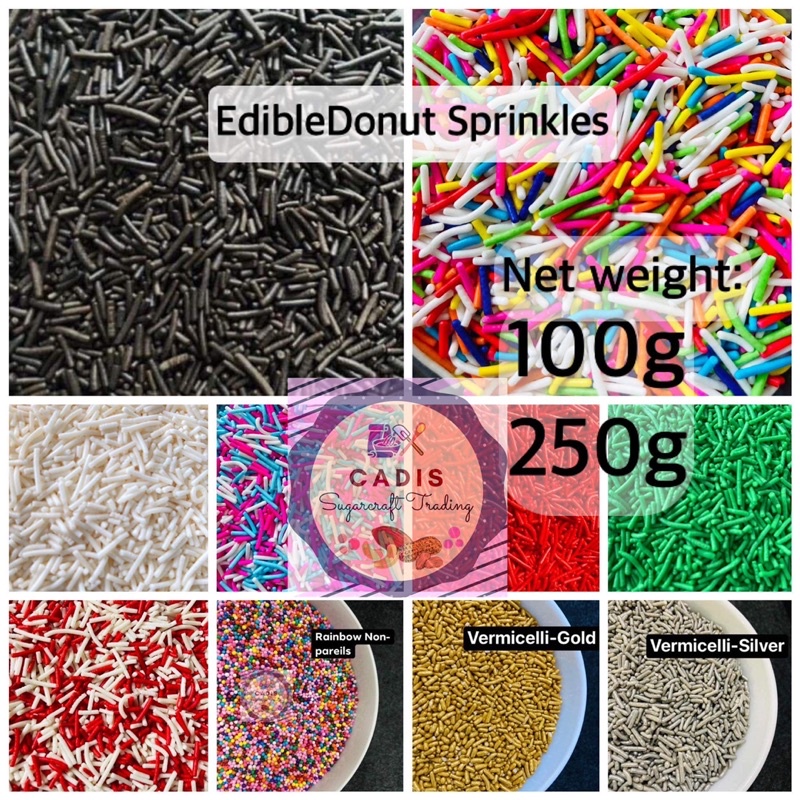 (250g, 100g) Edible Chocolate Sprinkles | Choco Sprinkle Donut Toppings ...