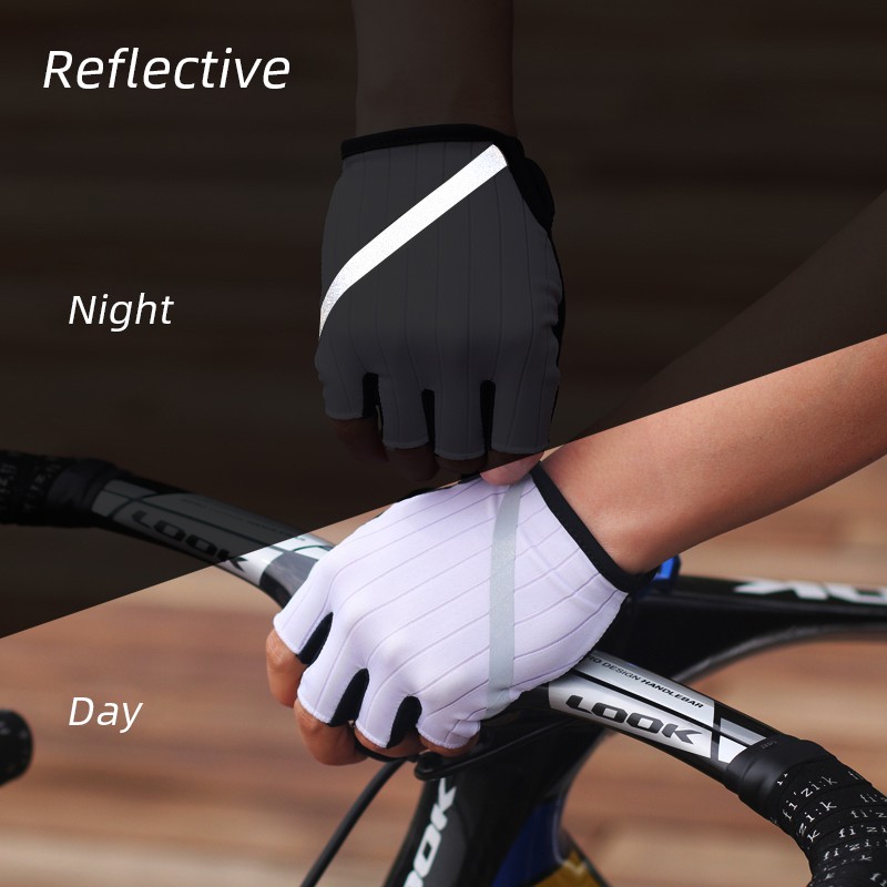 Rainbow Reflective Night Cycling Gloves